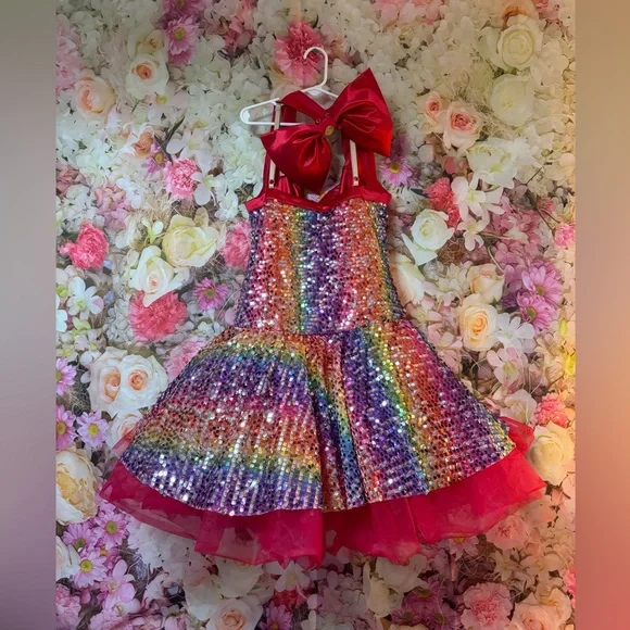 Weissman Rainbow Sequin Kids Dance Dress - Picture 16 of 16